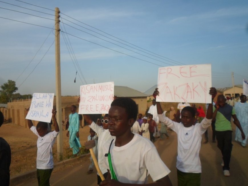 free zakzaky protest by children in Ganjuwa